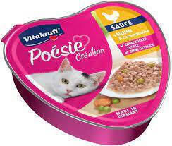 Vitakraft Poesie Nassfutter für Erwachsene Katzen in Tablett mit Huhn und Gemüse 85gr