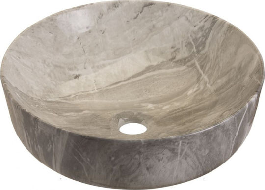 Gloria Solante-1 Decor Deasupra Blatului Chiuvetă Porțelan 42x42x14cm Gri