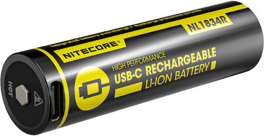 NiteCore USB-C Презареждаща батерия 18650 Li-ion 3400mAh 3.7V 1бр