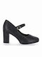Pumps mit Riemchen & Chunky mittelhoher Absatz Schwarz