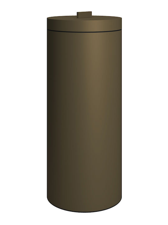 Pam & Co Wäschekorb aus Metallisch mit Deckel 25x25x60cm Braun