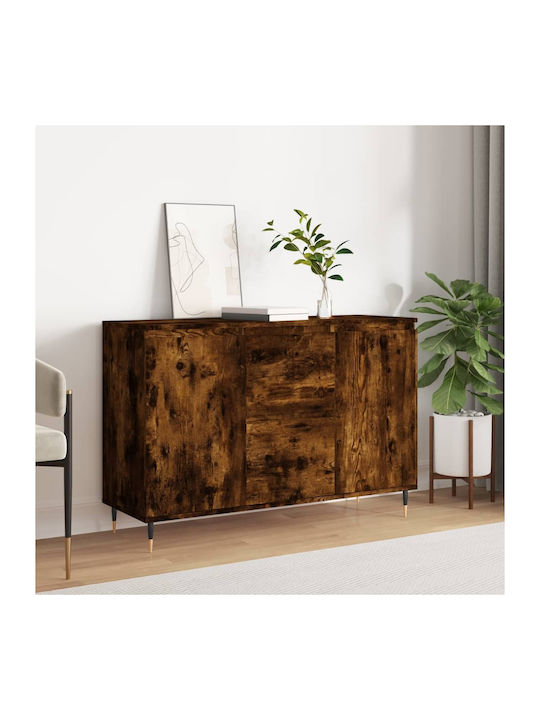 Sideboard Wood & Metal Καπνιστή Δρυς 104x35x70cm