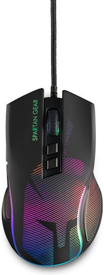 Spartan Gear Agis RGB Gaming Gaming Maus 12800 DPI Schwarz