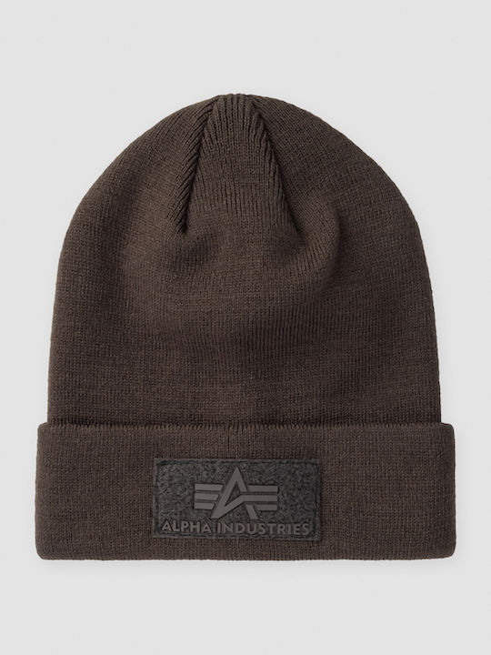 Beanie Unisex Σκούφος Πλεκτός σε Καφέ χρώμα
