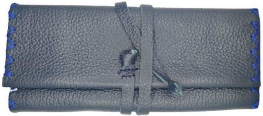 Tabaktasche aus Künstliches Leder Blau Handgefertigt mit Kordel