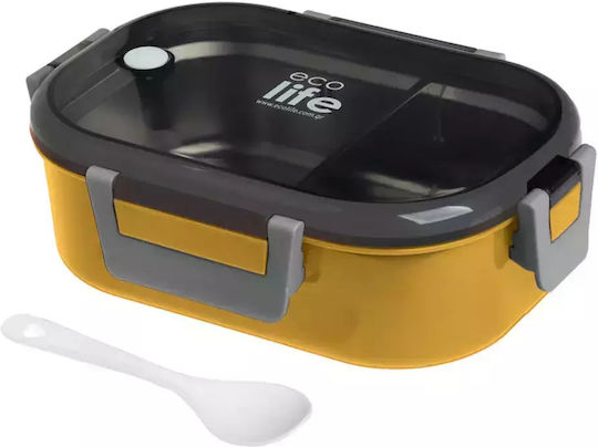 Ecolife Inox Lunch Box Spoon Yellow 900ml Ecolife Inox Lunch Box Spoon Yellow 900ml