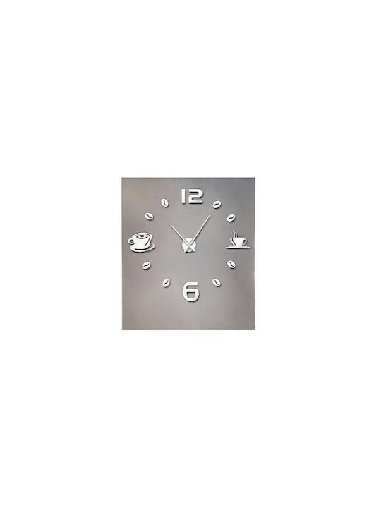 3D Wall Clock Plastic Silver