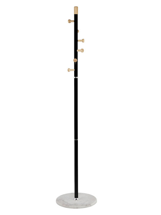 ArteLibre Metallic Coat Rack Black 37x37x173cm