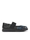 Kids Anatomic Leather Ballerinas Twins Mary Jane with Elastic Strap Black