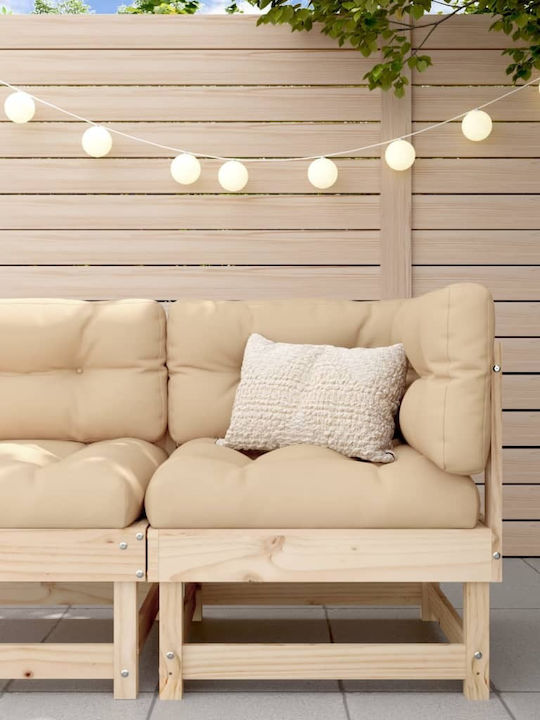 Outdoor Chair Wooden Beige with Cushion 1pcs 61...