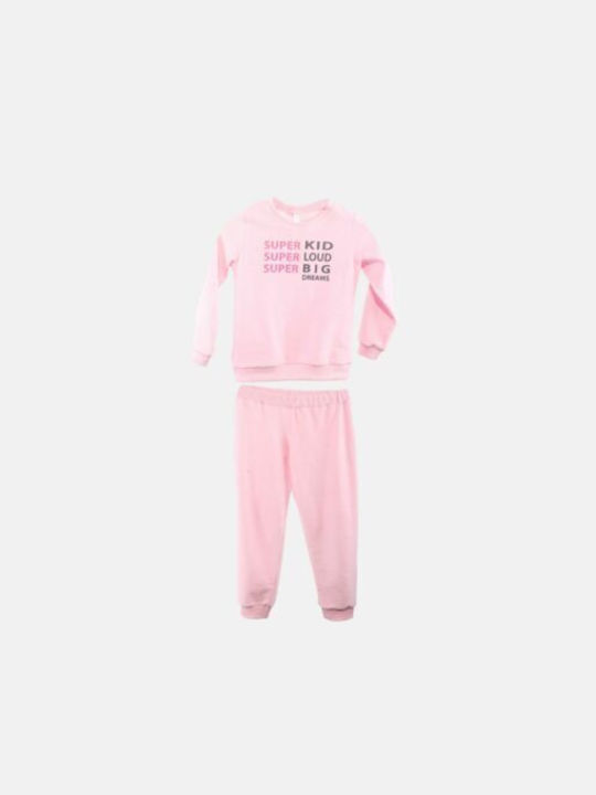 Dreams by Joyce Set Top & Bottom Kids Winter Velvet Pyjamas Pink