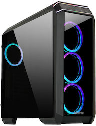 Chieftec Stalion II Gaming Midi Tower Κουτί Υπολογιστή με Πλαϊνό Παράθυρο και RGB Φωτισμό Μαύρο