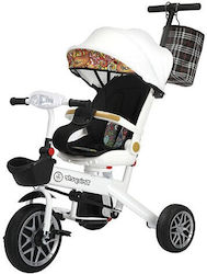 ForAll Παιδικό Τρίκυκλο Ποδήλατο με Αποθηκευτικό Χώρο, Χειρολαβή Γονέα & Σκίαστρο για 18+ Μηνών Λευκό