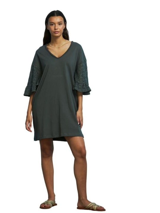 Noidinotte Damen Kaftan Strand Grün