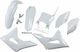 Cycra Motorrad Kunststoff-Set für Honda CRF 250 Weiß 5Stück
