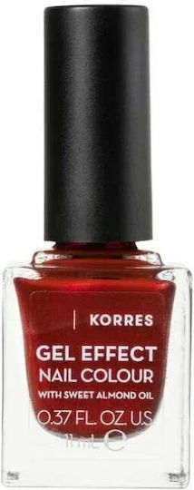 Korres Gel Effect Glossy Βερνίκι Νυχιών Μακράς Διαρκείας Velour Red 58 11ml