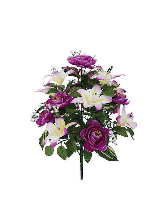 Marhome Bouquet of Artificial Flowers Buttercup Purple 48cm 1pcs 00-00-27002-4