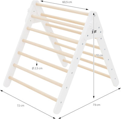 Joyz Τρίγωνο Αναρρίχησης made of Wood 72x73x70cm. for 1+ Years White