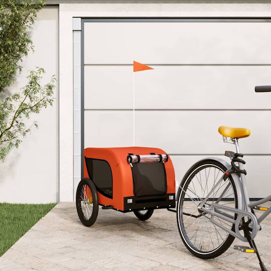 vidaXL Remorcă bicicletă pentru transport câine până la 45kg Portocaliu