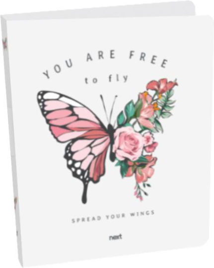 Next Binders 4/30 for Paper A4 with 2 s Rings Multicolour Butterfly 4pcs