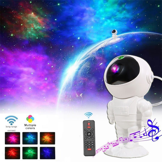 Loco Led Kids Projector Lamp Astronaut with Color Changes White