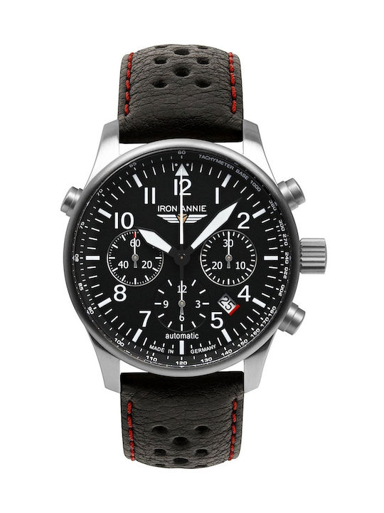 Iron Annie Watch Chronograph Automatic in Black / Black Color