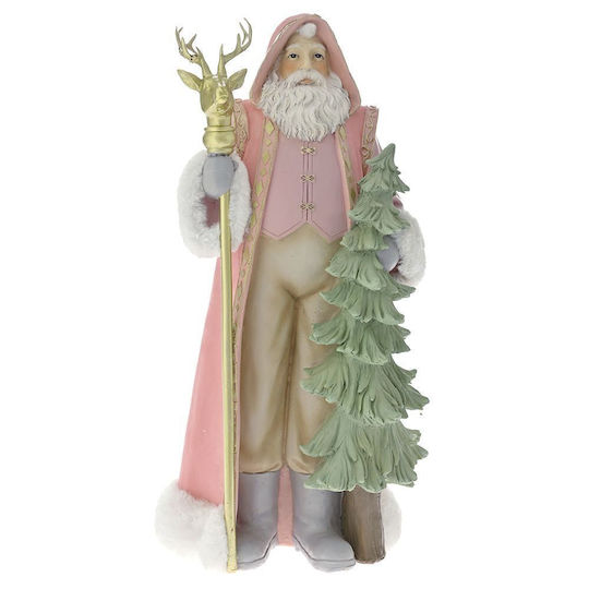 Dekorativer Weihnachtsmann Rosa aus Kunststoff 50x25x21cm