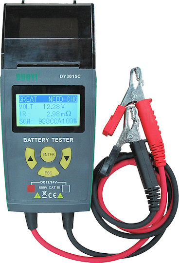 01.032.0057 Digitale Batterietester mit Krokodilklemmen