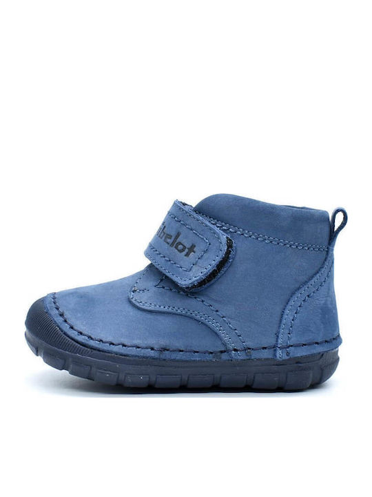 Anatomice Ghete Copii din Piele cu Velcro Albastru
