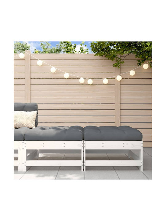 Hölzernes Gartenhocker Würfel Für Außenbereich Mit Kissen Weiß 2Stücke 62x62x32cm