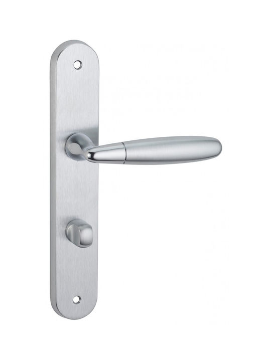 Thirard Lever Middle Door with Plate Pair Silver