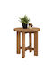 Round Solid Wood Side Table Natural L45.5xW40xH45.5cm