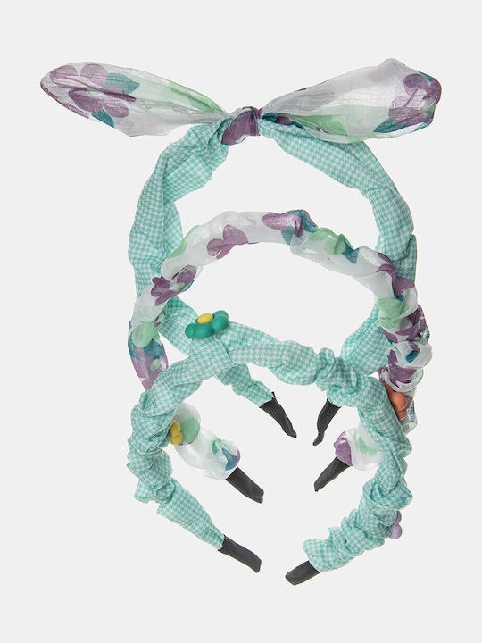 Alouette Green Kids Headbands Set with Flower 3pcs