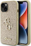 Guess Fixed Glitter 4g Back Cover Μεταλλική Χρυσό (Apple iPhone 15)