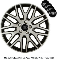 Versaco Car Hubcaps Dakar Nc 15" with Ford Logo 4 Pieces Silver TA-00100340 Versaco Car Hubcaps Dakar Nc 15" with Ford Logo 4 Pieces Silver TA-00100340