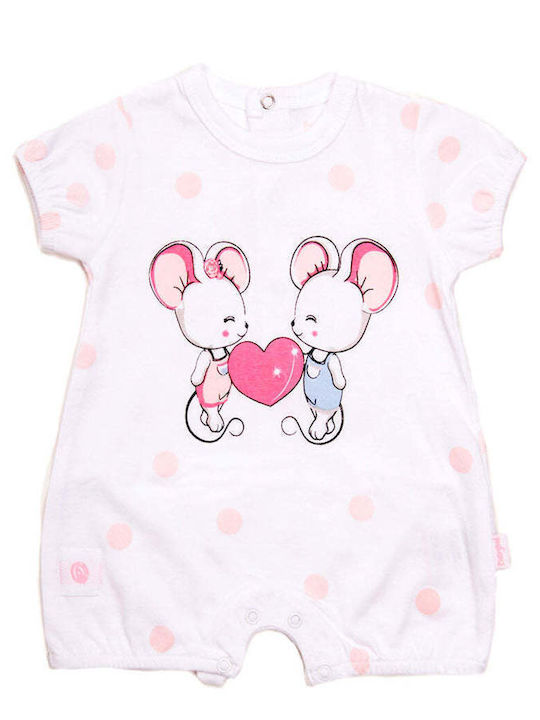 Babybol Baby Bodysuit Set Short-Sleeved Pink