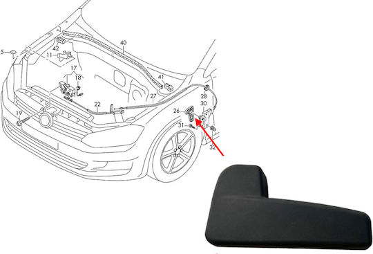 Λαβή Ανοίγματος Καπό Κινητήρα για Volkswagen Polo CU-000787