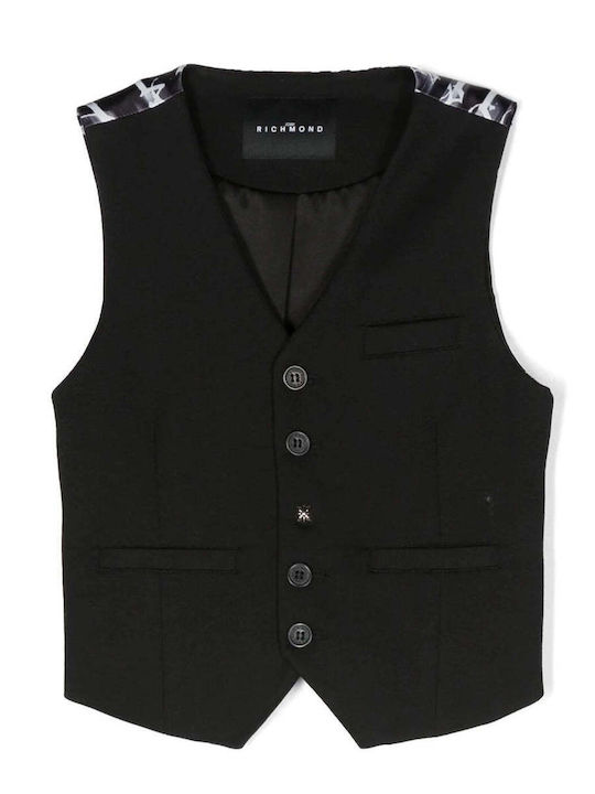 John Richmond Boys Vest with Buttons Black