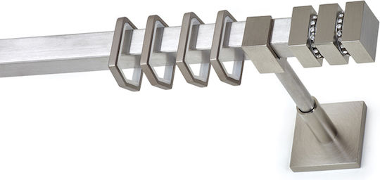 Anartisi Metallisches Vorhangstange Kythnos T20 Einzeln Φ20mm 160cm Nickel Satin A298484