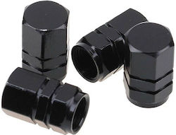 Car Tire Valve Caps Black 4pcs
