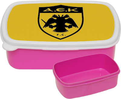 Αεκ Kids Lunch Thermal Plastic Box Pink L18xW13xH6cm