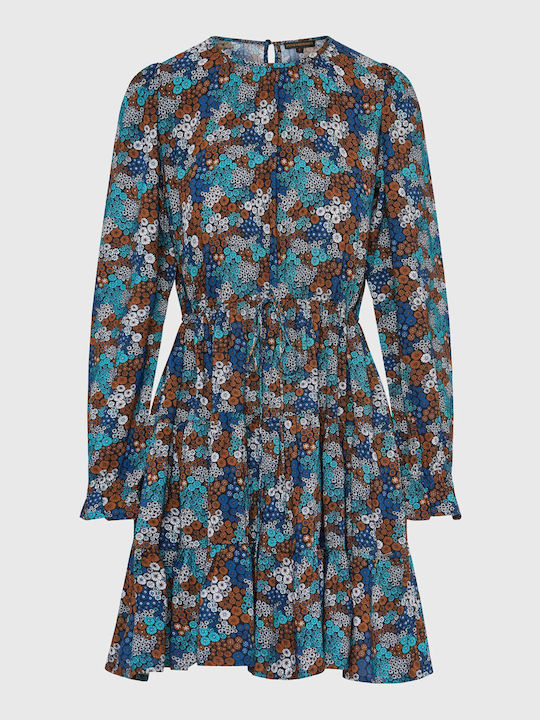 Funky Buddha Mini Kleid mit Rüschen Blau