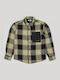 Kids Checked Shirt Long Sleeve Khaki