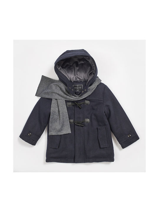 Hashtag Montgomery Coat Navy Blue with Ηood