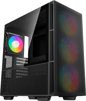 Deepcool CH560 Gaming Midi Tower Κουτί Υπολογιστή με Πλαϊνό Παράθυρο και RGB Φωτισμό Μαύρο