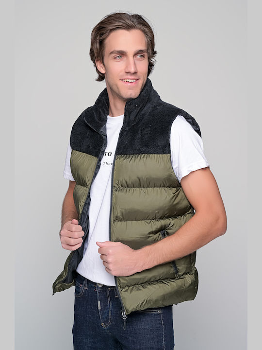 Ben Tailor Men's Sleeveless Puffer Jacket Khaki