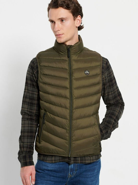 Sleeveless Jacket Puffer Khaki