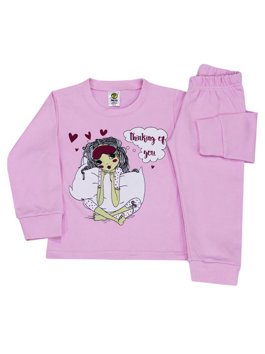 Prod Set Top & Bottom Kids Pyjamas -PINK