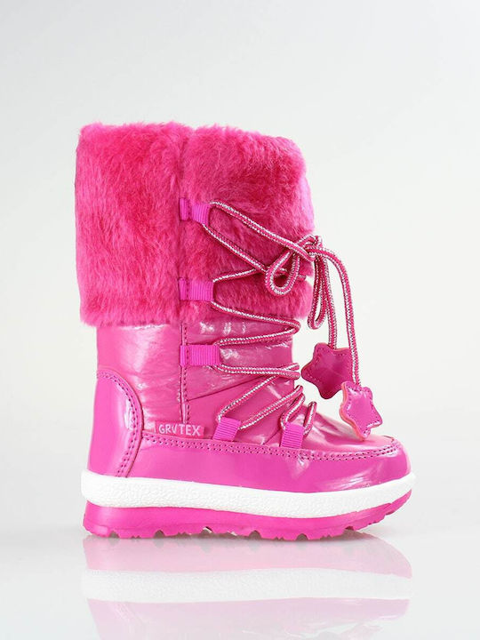 Garvalin Παιδικές Μπότες Χιονιού με Φερμουάρ Ροζ