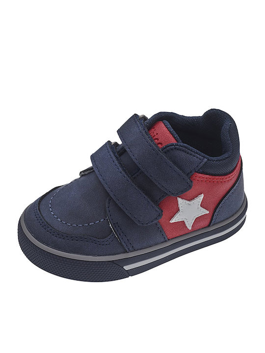 George Anatomice Ghete Copii din Piele cu Velcro Albastru